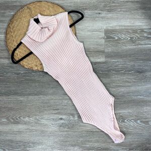 Pacsun LA‎ hearts pink ribbed knit cowl neck sleeveless bodysuit